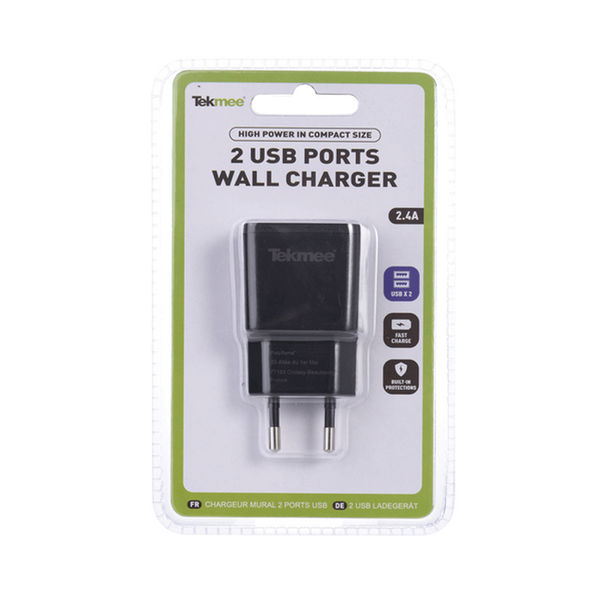 Tekmee - USB Wall Adapter 2-port 2.4A